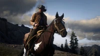 Superbe fond d'écran Red Dead Redemption 2 avec un cheval