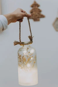 Beau Fond d'Écran de Décoration de Noël avec Pot en Verre