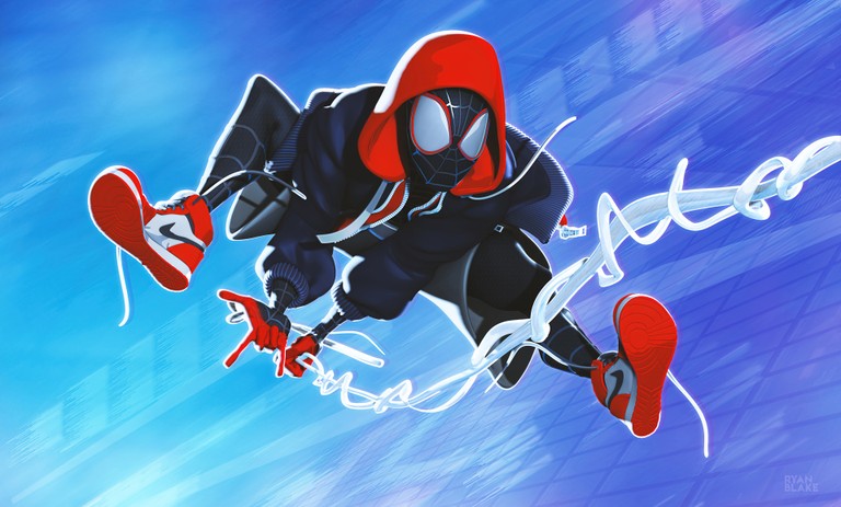 Download Stunning Miles Morales Wallpaper from Spider-Man: Into The Spider-Verse