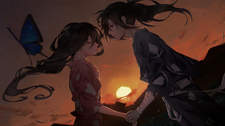 Download Beautiful Hyakkimaru & Mio Wallpaper from Dororo