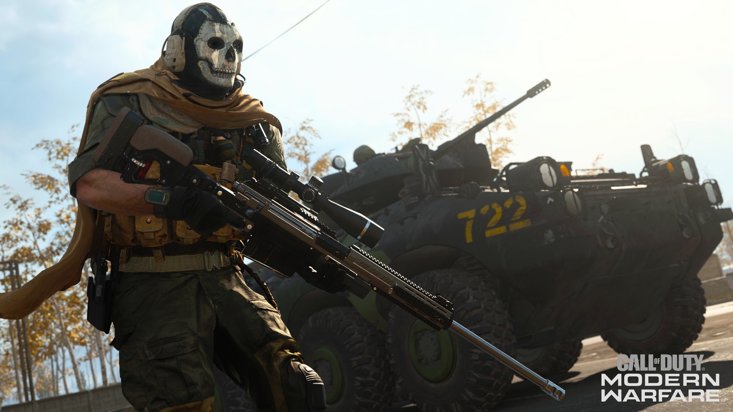 Download the Epic Skull Mask Soldier Wallpaper from Call of Duty: Modern Warfare