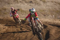 Fond d'Écran de Course de Motocross Haute Vitesse