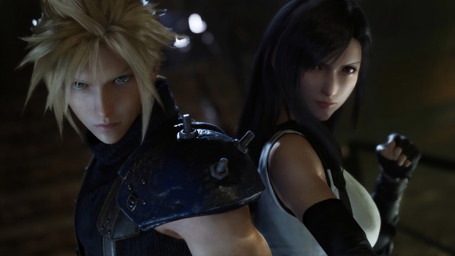 Download Stunning Final Fantasy VII Remake Wallpaper featuring Tifa and Cloud