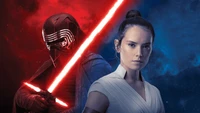 Fondo de Pantalla Impactante de Rey y Kylo Ren de Star Wars: The Rise of Skywalker