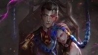 Explora el Hermoso Fondo de Pantalla de Silco y Jinx de Arcane