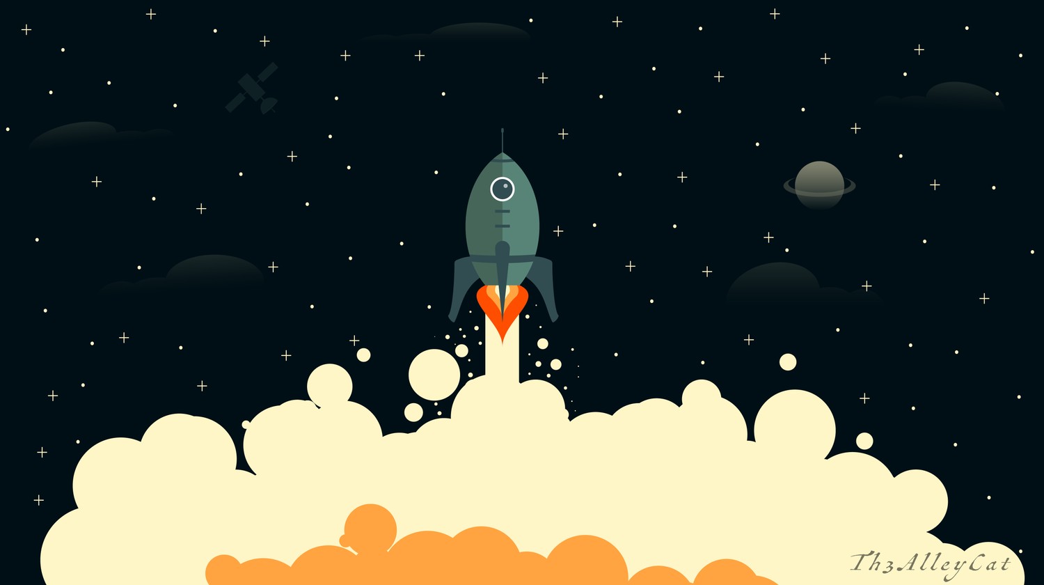 Rocket Launching into Outer Space - Download This Vibrant Wallpaper