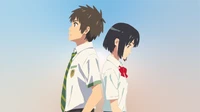 Superbe fond d'écran 5K de Kimi No Na Wa de Mitsuha et Taki