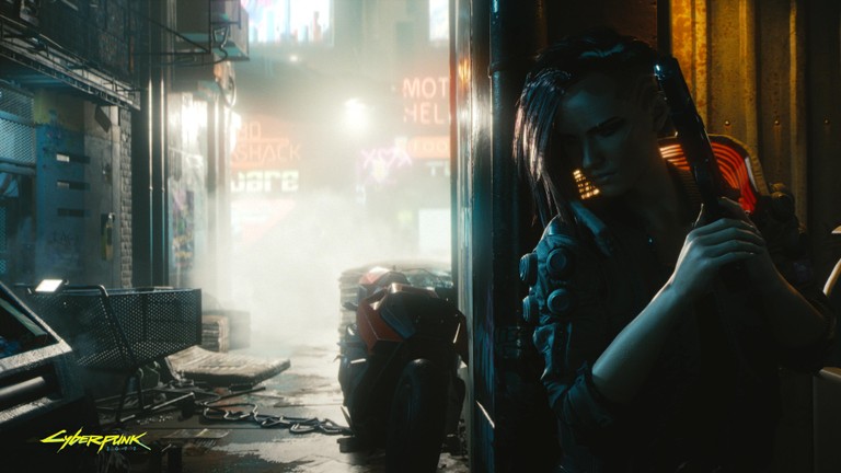 Explore the Dystopian World of Cyberpunk 2077 with Female V Wallpaper