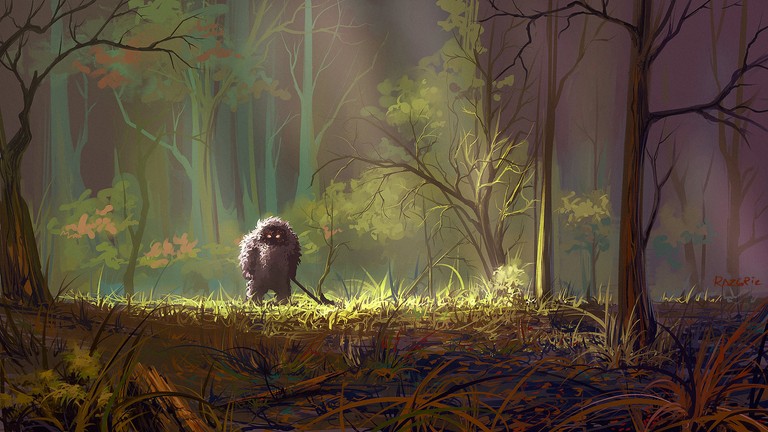 Explore Our Enchanting Forest Digital Art Wallpaper