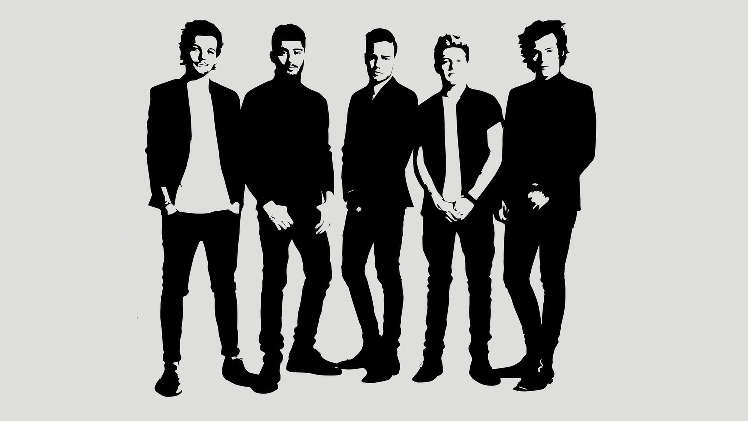 One Direction Minimalist Wallpaper in Black and White