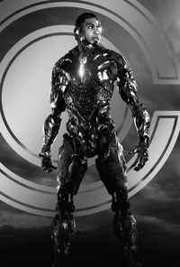 Superbe fond d'écran Cyborg en monochrome de Zack Snyder's Justice League