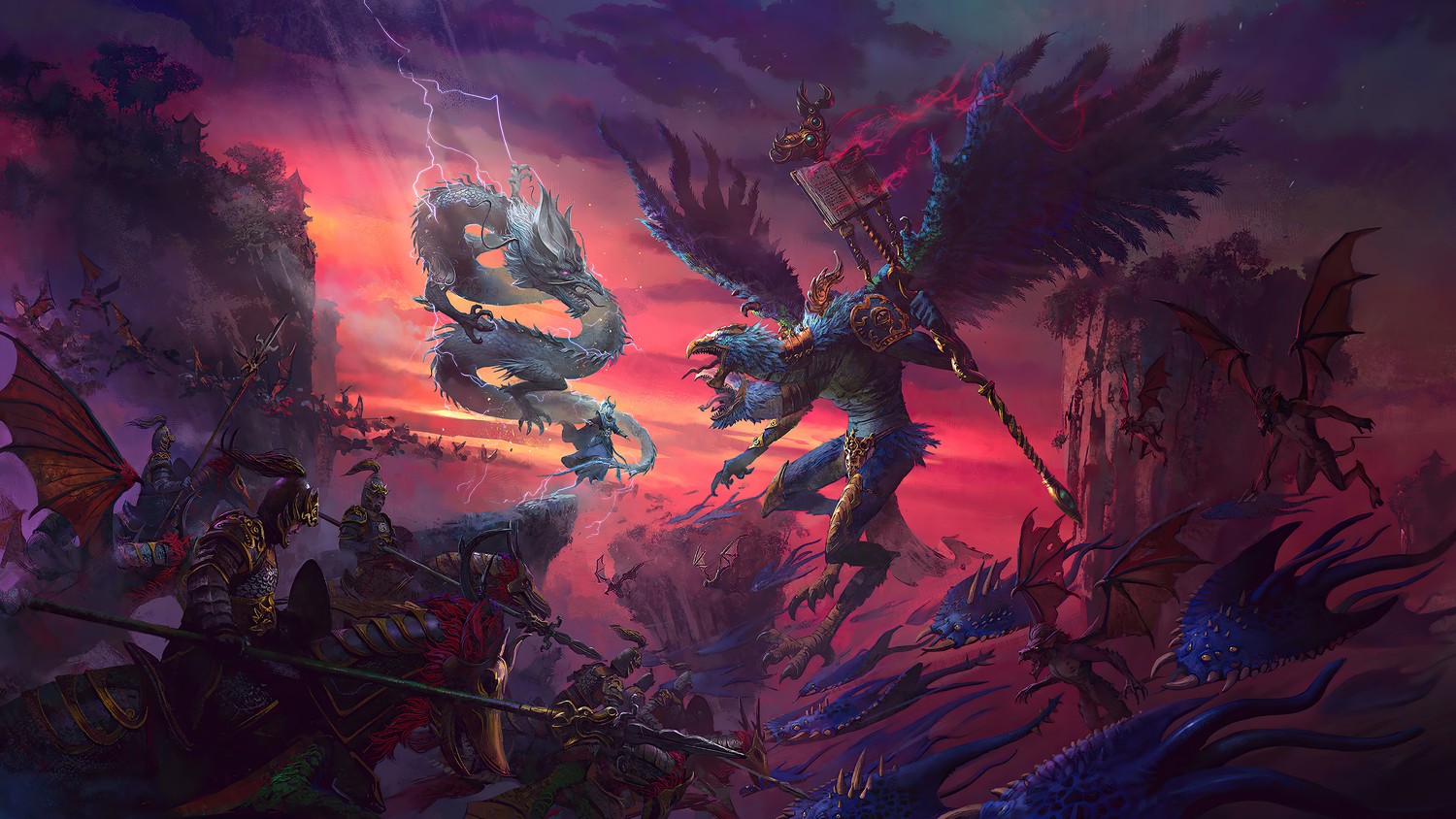 Download Epic Total Warhammer III Wallpaper: Grand Cathay vs Tzeentch