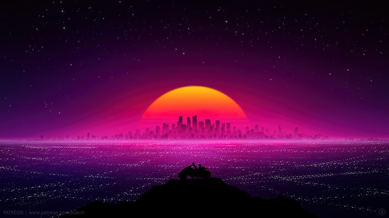 Explore the Vibrant Cyberpunk Girl Silhouette Wallpaper