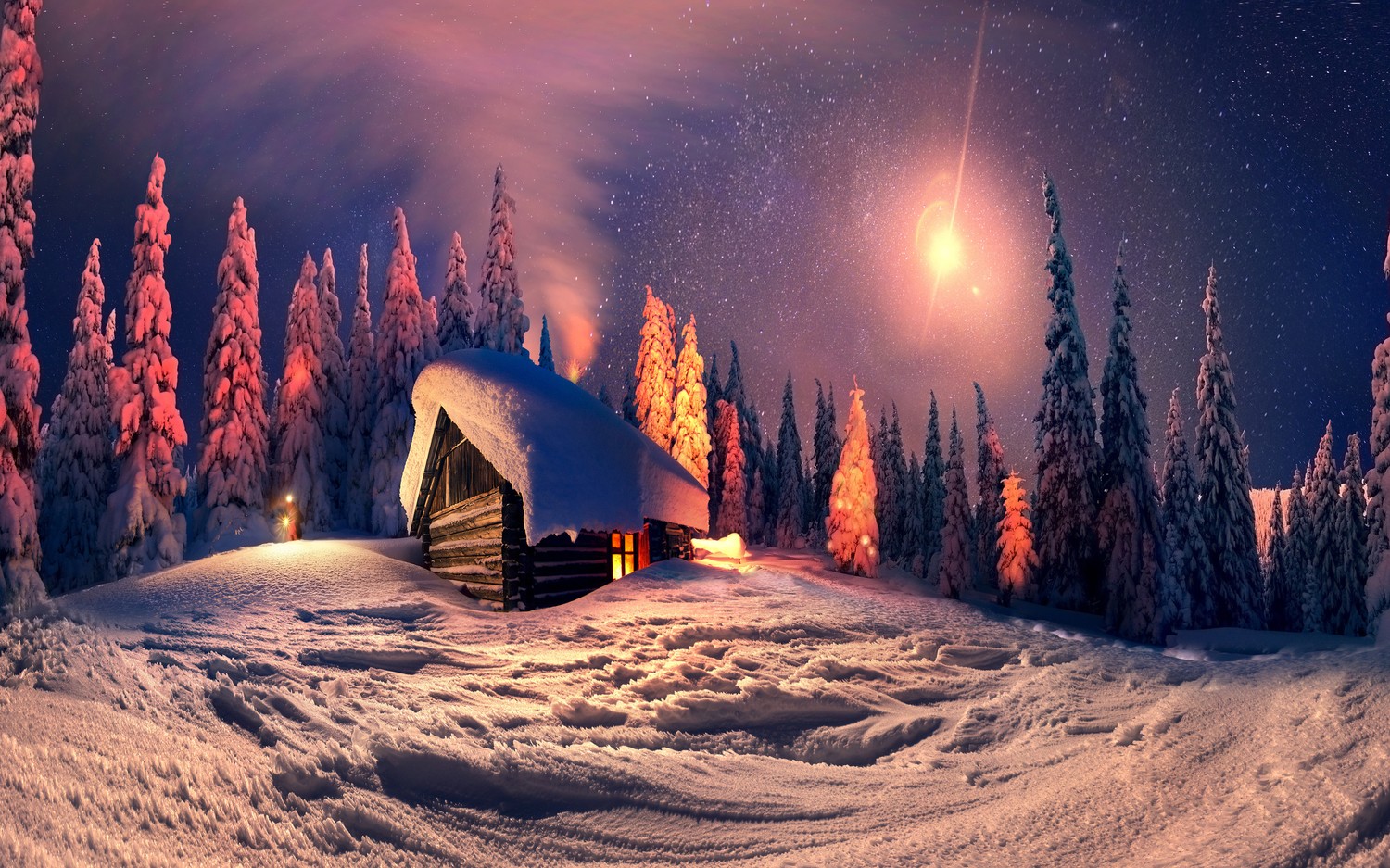 Download Our Beautiful Winter Night Wallpaper