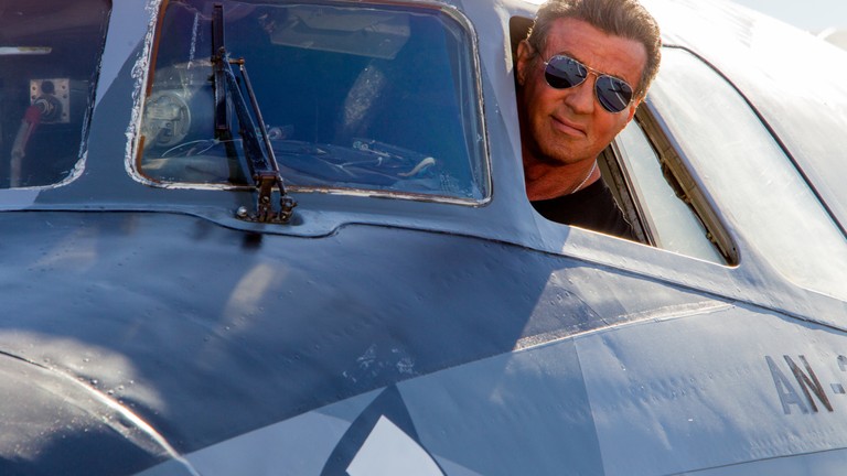 Sylvester Stallone in The Expendables 3: Aviation-Inspired Wallpaper