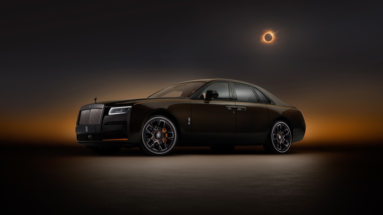 Download the Iconic Rolls Royce Black Badge Ghost Wallpaper