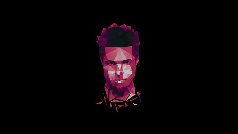 Download the Unique Low Poly Brad Pitt Wallpaper