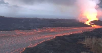 Scène Époustouflante de Flux de Lava de l'Éruption de Lower Puna 2018