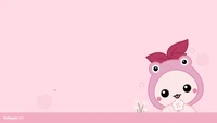 Descarga el Adorable Fondo de Pantalla Pink Mokoko en 4K