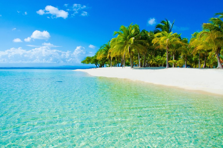 Breathtaking Tropical Beach Scene Wallpaper