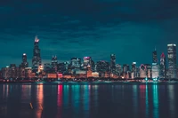 Descargar el impresionante fondo de pantalla de las luces de la ciudad de Chicago