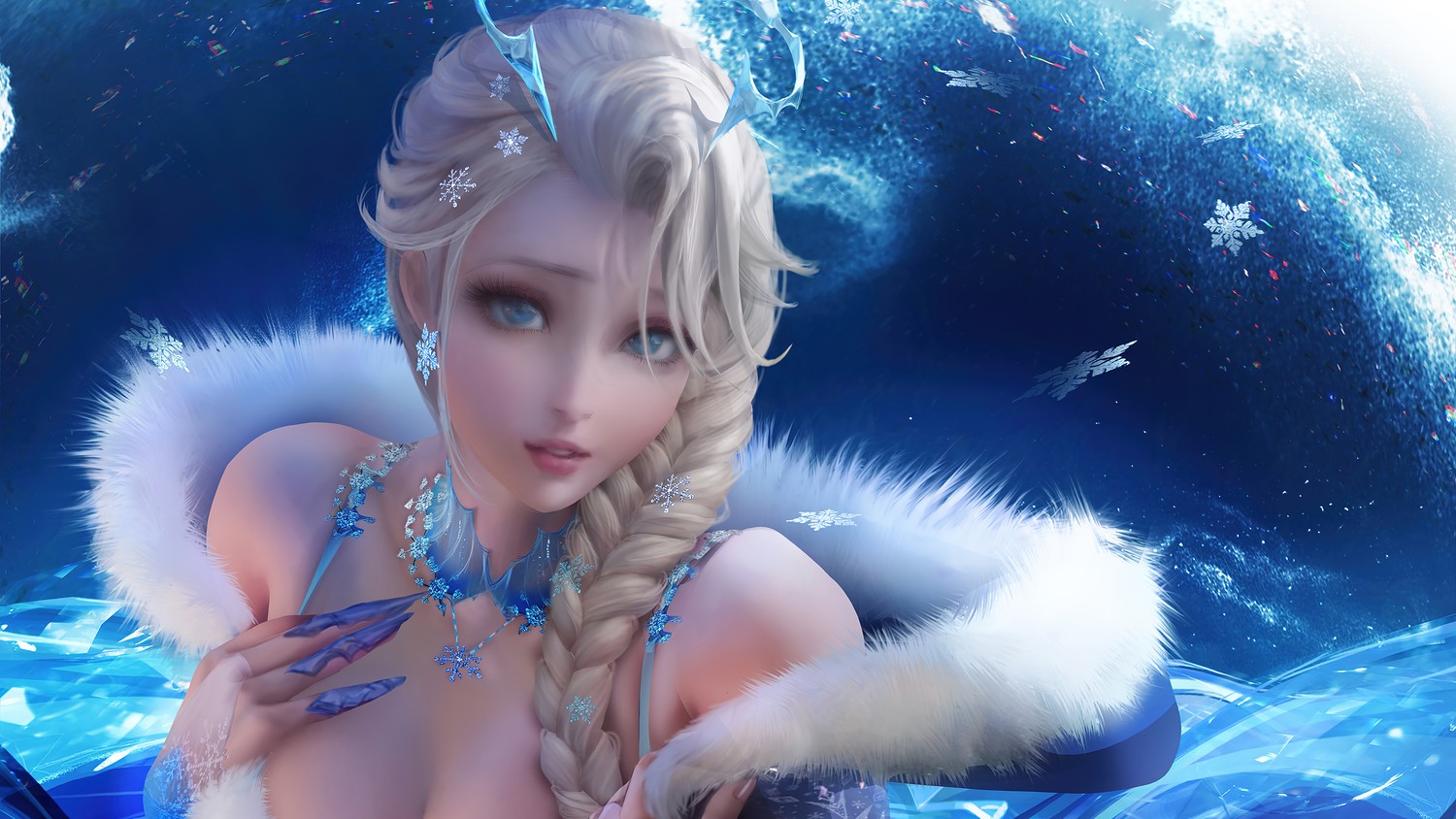 Download Stunning Snow Queen Wallpaper Featuring Elsa