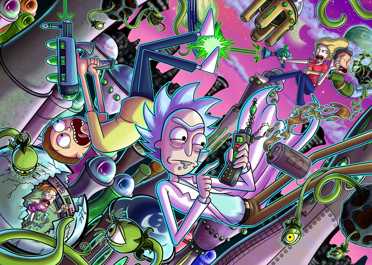 Rick and Morty Wallpaper: Explore the Colorful Universe