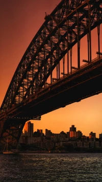 Pont de Sydney : Un Fond d'Écran Scénique au Coucher de Soleil