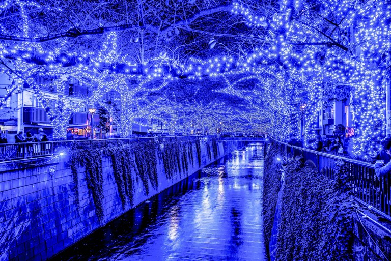 Explore the Enchanting Blue Reflections of Tokyo's Christmas Day