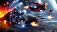 Dynamic Batman and Iron Man Action Wallpaper