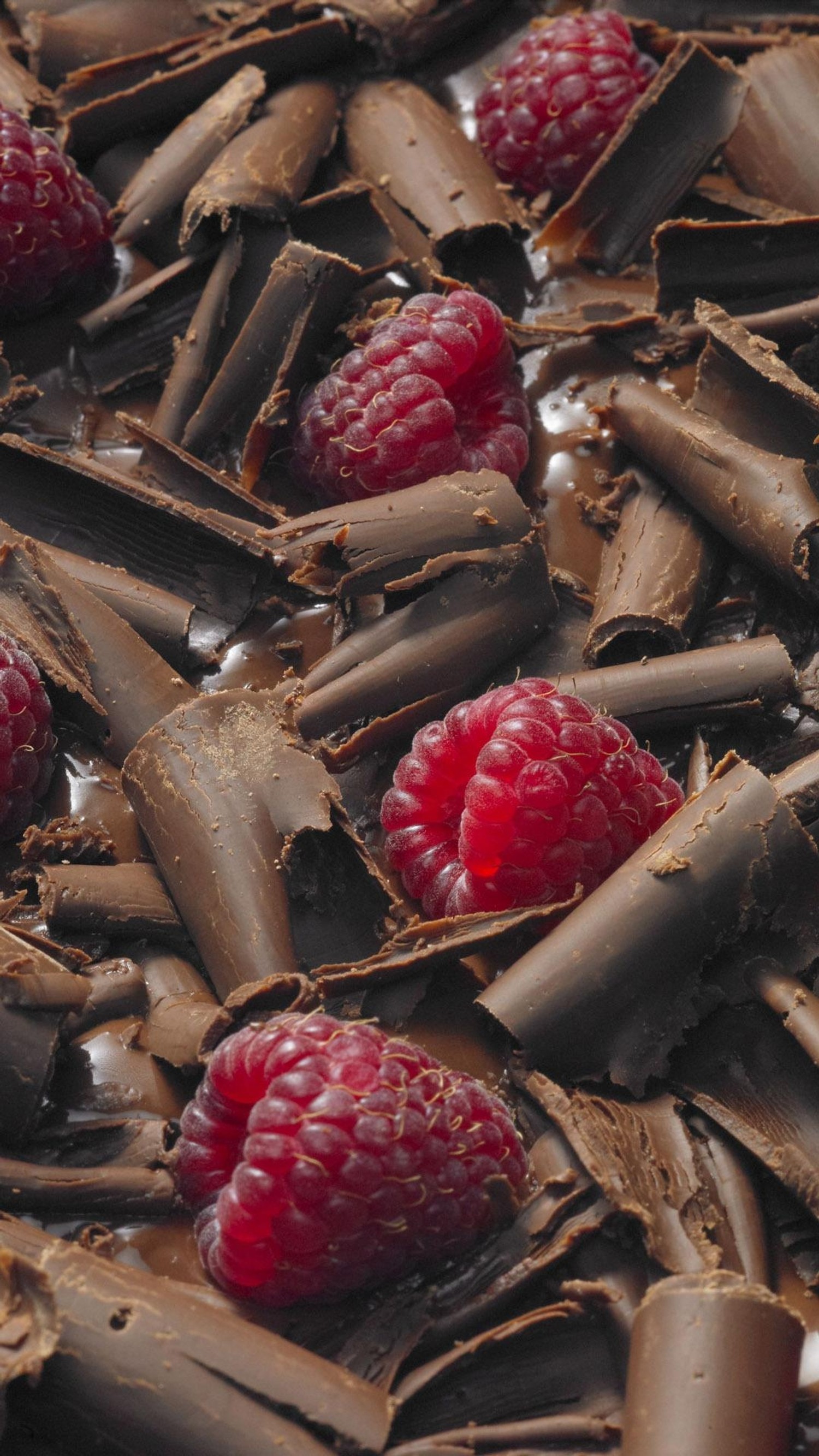 Indulge in Our Chocolate and Raspberry Wallpaper