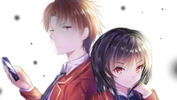 Fondo de Pantalla de Classroom of the Elite con Suzune Horikita y Kiyotaka Ayanokoji