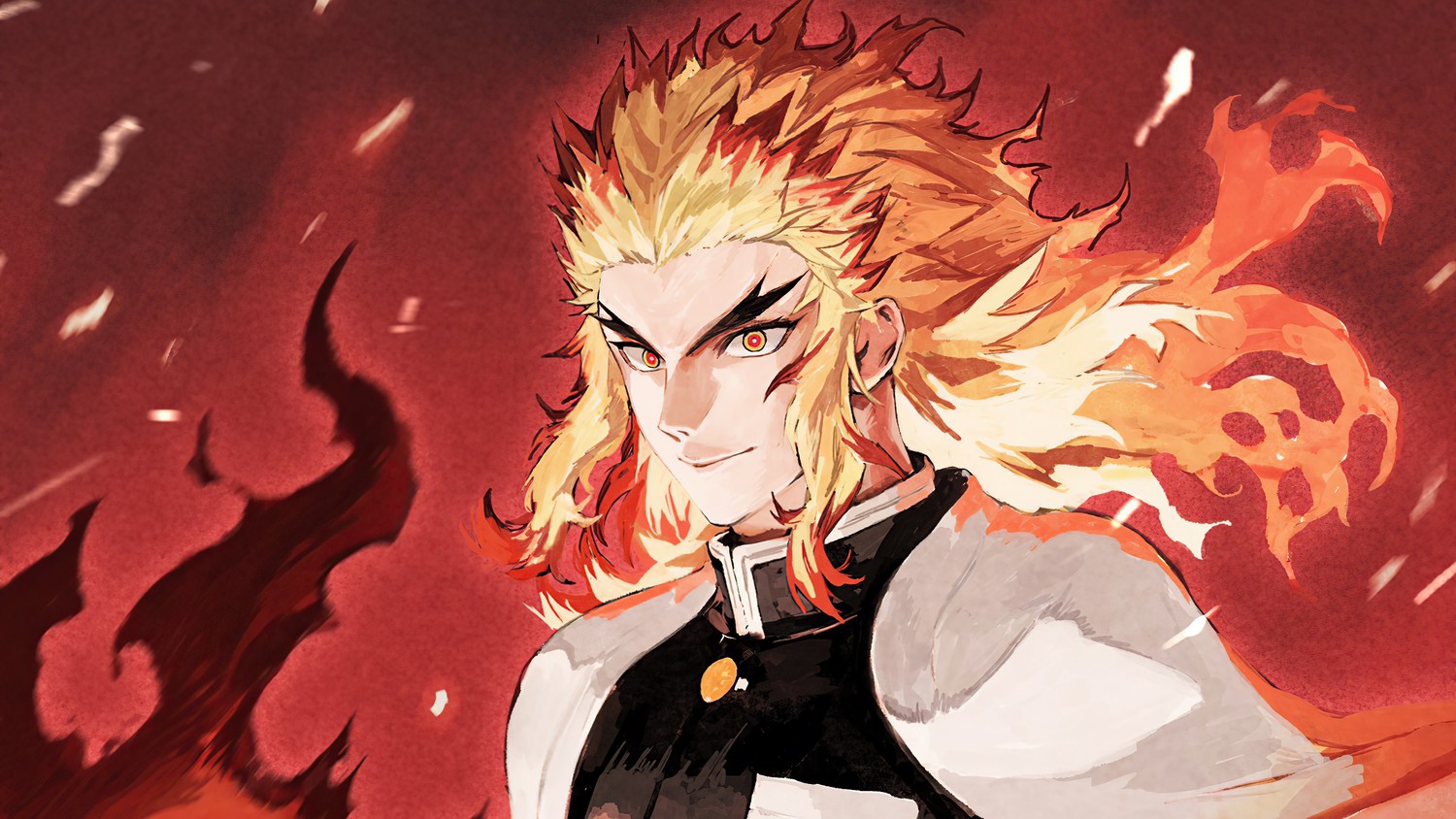 Stunning Kyojuro Rengoku Wallpaper - Flame Pillar of the Demon Slayer Corps