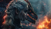 Téléchargez un Fond d'Écran Épique de Daenerys Targaryen avec Dragon