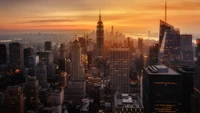 Breathtaking View of New York City at Sunset