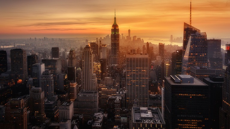 Breathtaking View of New York City at Sunset