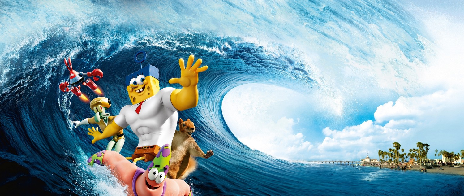 Fond d'écran aventure sur la vague de Spongebob Squarepants