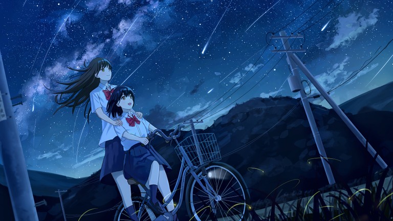 Download Our Beautiful Night Sky Anime Wallpaper