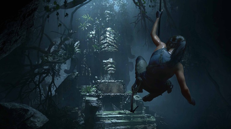 Epic Shadow of the Tomb Raider Wallpaper Featuring Lara Croft