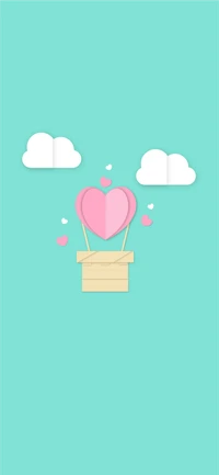 Heart-Shaped Hot Air Balloon Illustration