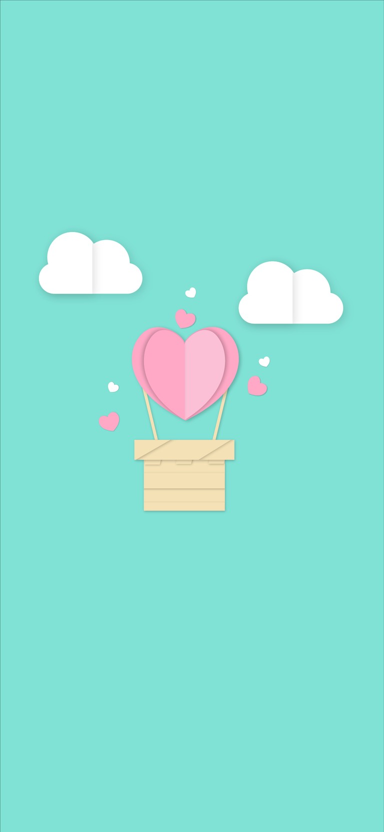 Heart-Shaped Hot Air Balloon Illustration