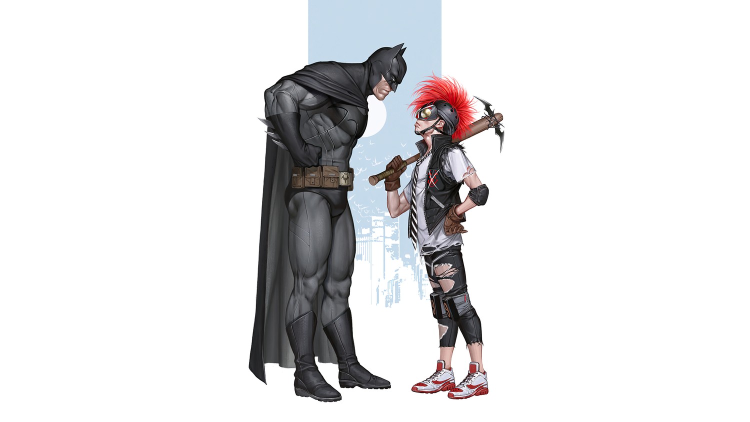 Explore the Fearless Batman and Clownhunter Wallpaper