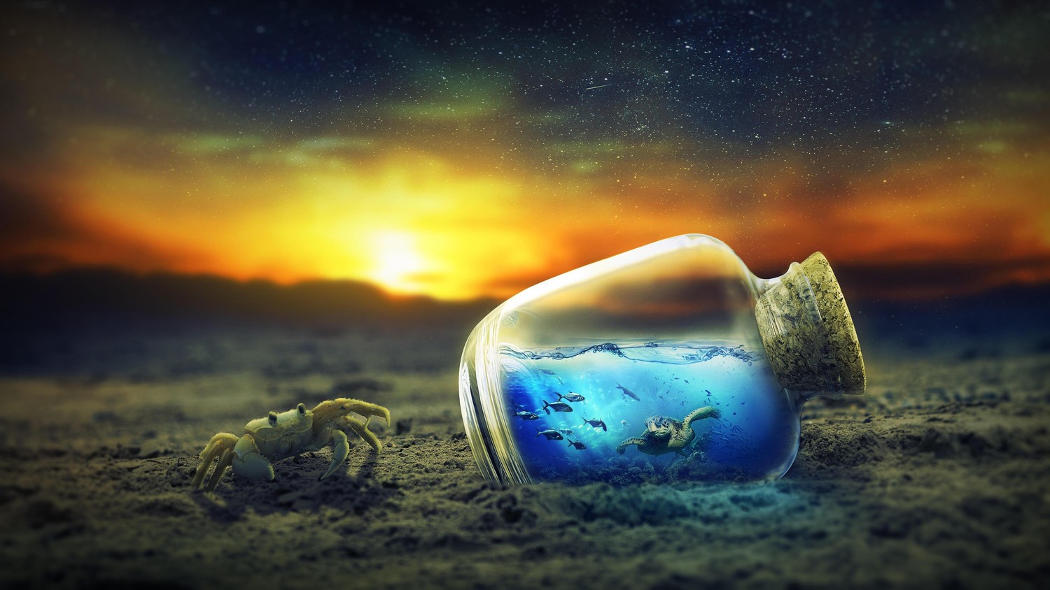 Explore This Beautiful Underwater Digital Art Wallpaper