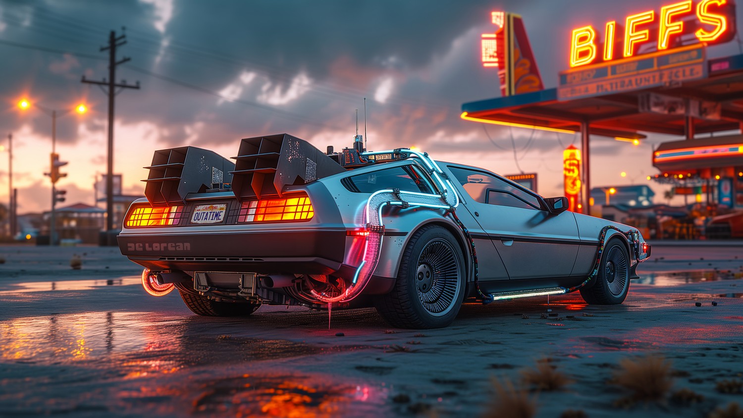 Fond d'écran de la Delorean - Vivez le futur