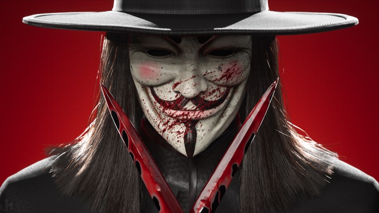 Download the V for Vendetta Wallpaper Featuring the Iconic Anonymous Mask