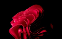 Papier Peint Abstrait Rouge Vibrant sur Fond Noir