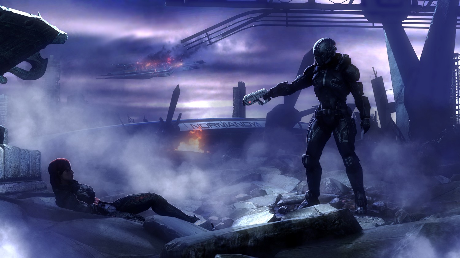 Explore the Epic Mass Effect Commander Shepard Wallpaper