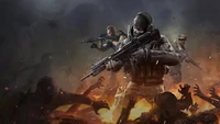 Téléchargez ce fond d'écran impressionnant de Call of Duty Mobile avec Ghost et ses alliés