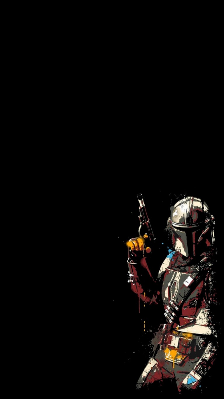 Explore the Mandalorian Wallpaper Featuring Grogu in Outer Space