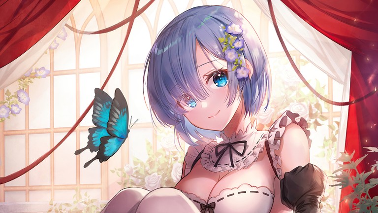 Explore Our Beautiful Rem Wallpaper Featuring a Butterfly